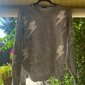 Lightning Bolt Knit Grey Sweater